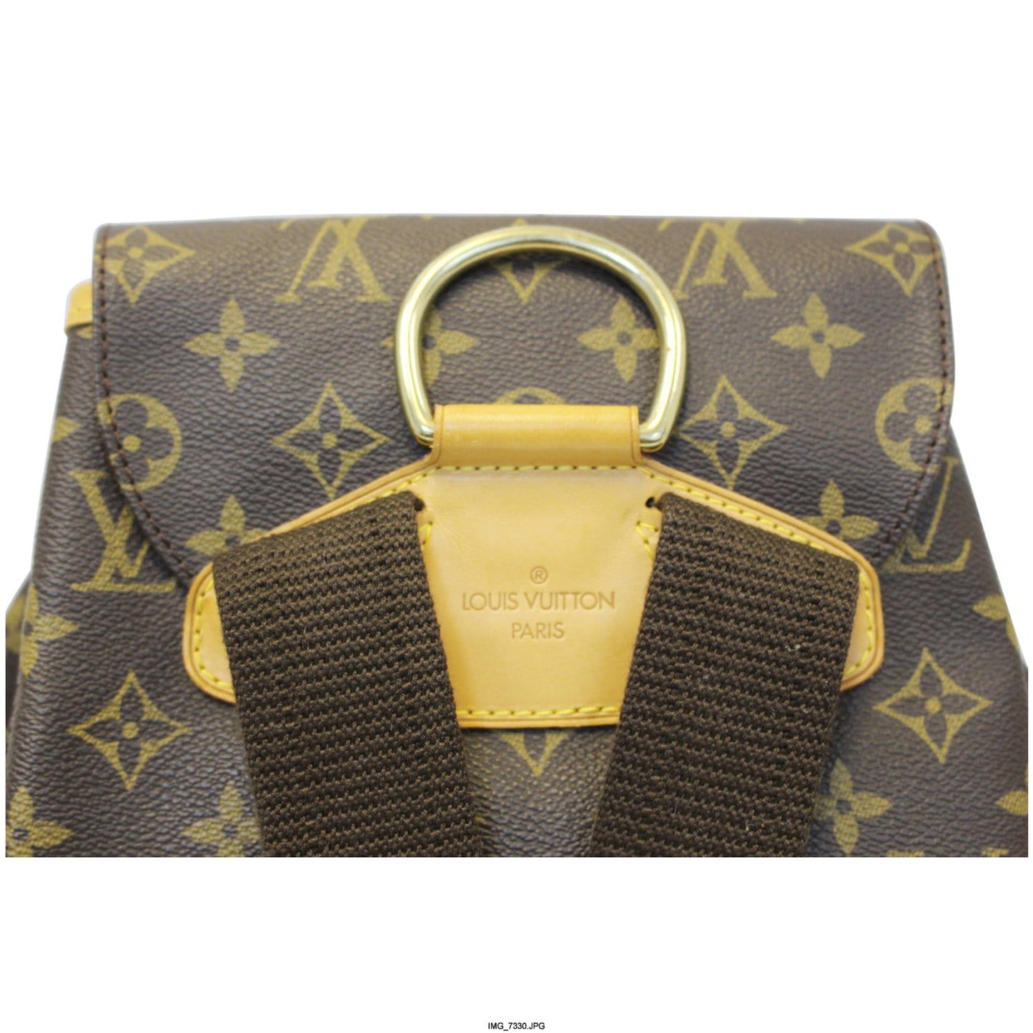 LOUIS VUITTON Montsouris GM Monogram Canvas Backpack Bag Brown