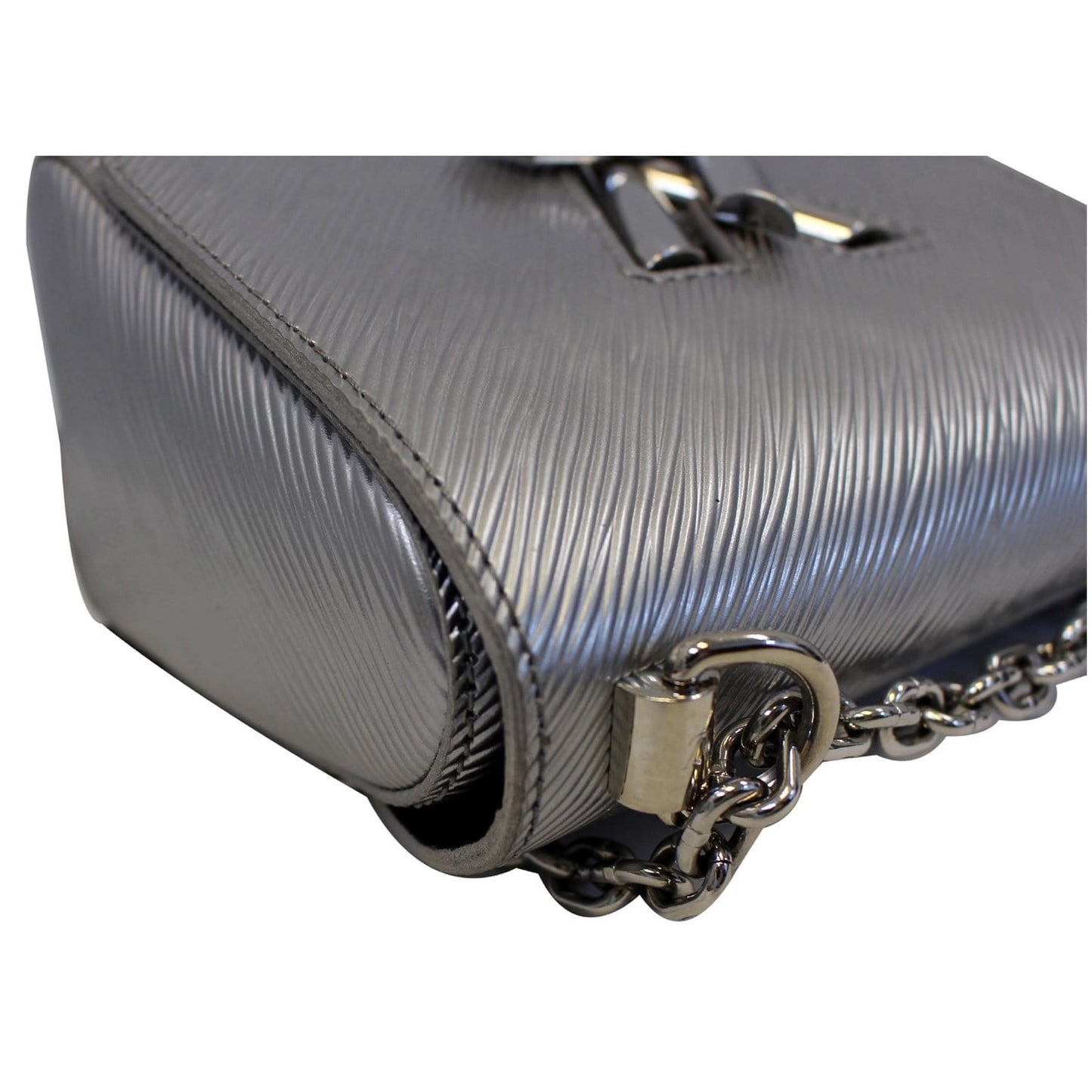 LOUIS VUITTON Twist PM Epi Leather Crossbody Bag Silver