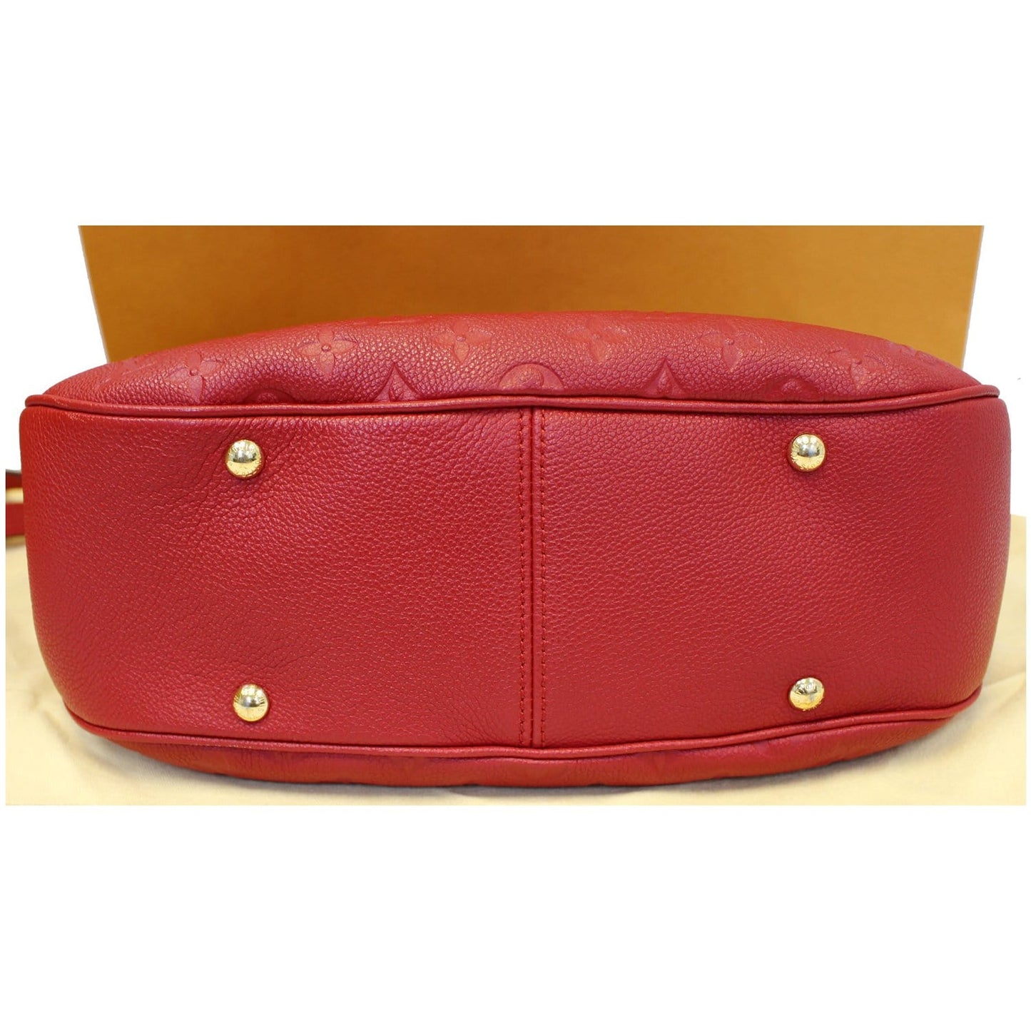 LOUIS VUITTON Spontini Empreinte Leather Shoulder Bag Red