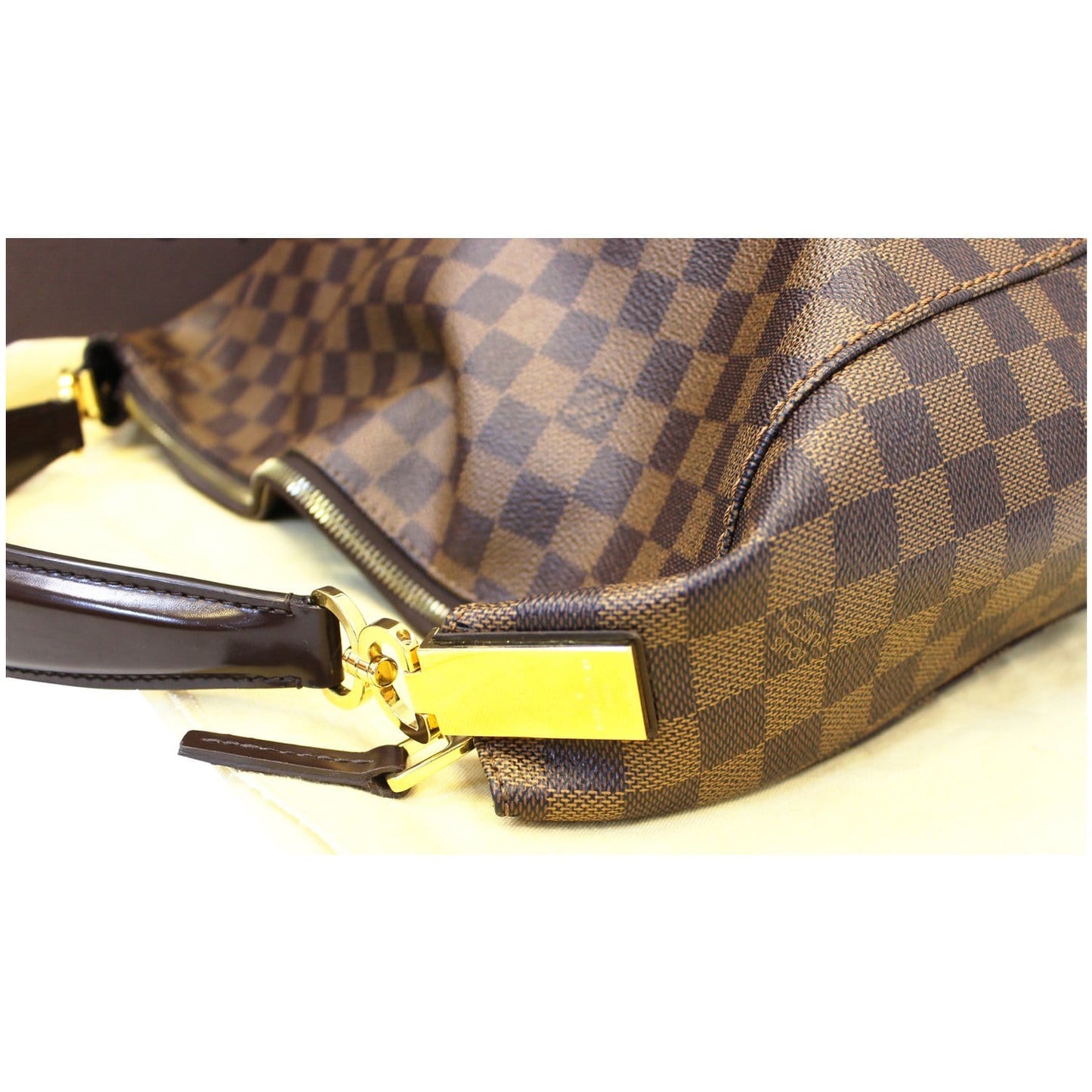 LOUIS VUITTON Portobello GM Damier Ebene Shoulder Handbag Brown