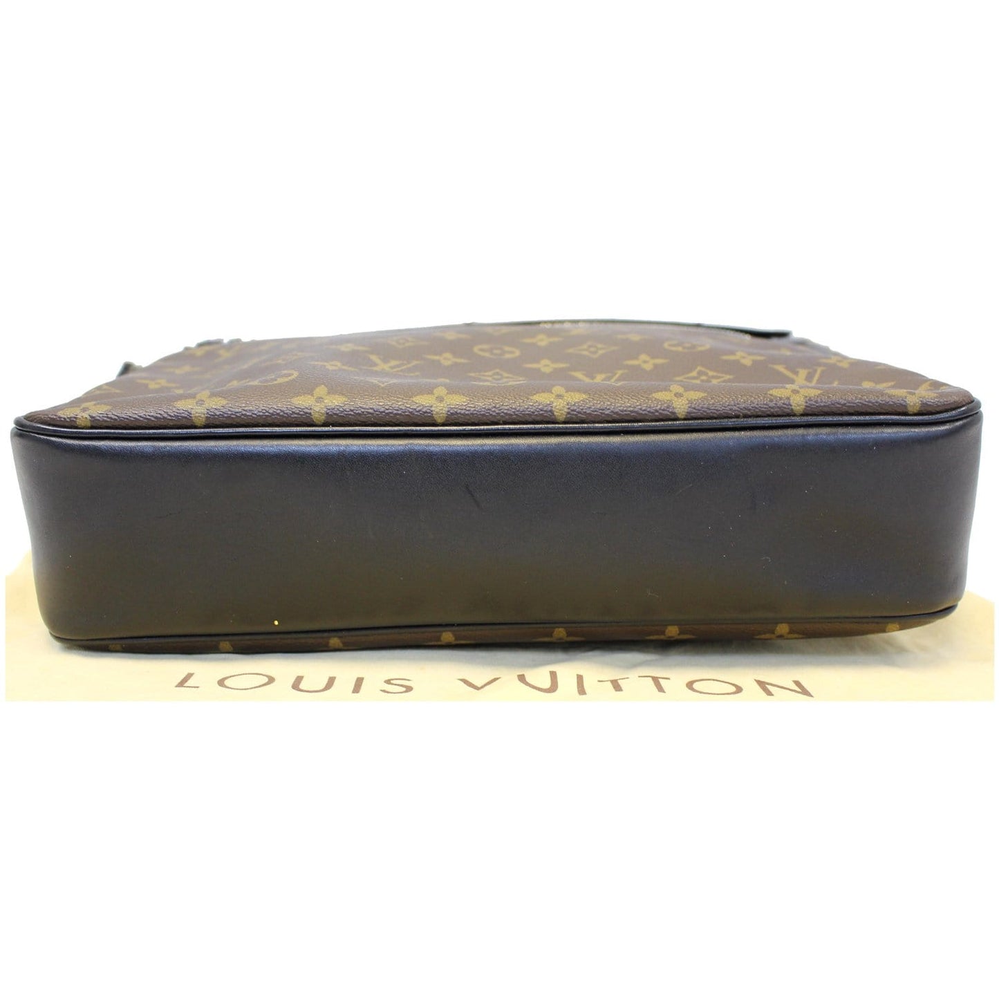 LOUIS VUITTON Bass GM Monogram Macassar Canvas Messenger Bag Brown