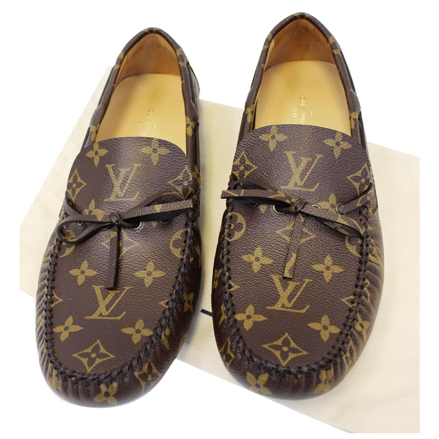 LOUIS VUITTON Arizona Moccasin Monogram Canvas Men's Shoes Loafers