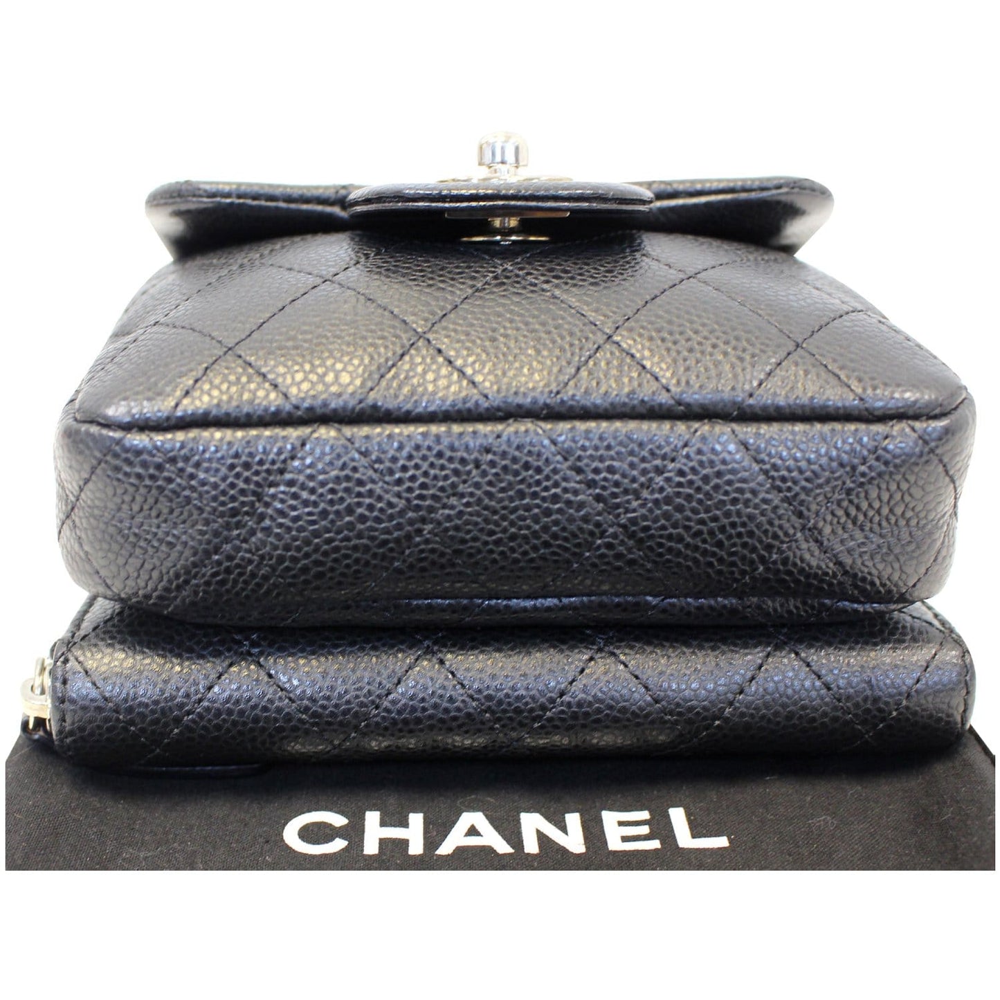 CHANEL Classic Mini Flap Quilted Lambskin Crossbody Bag Black