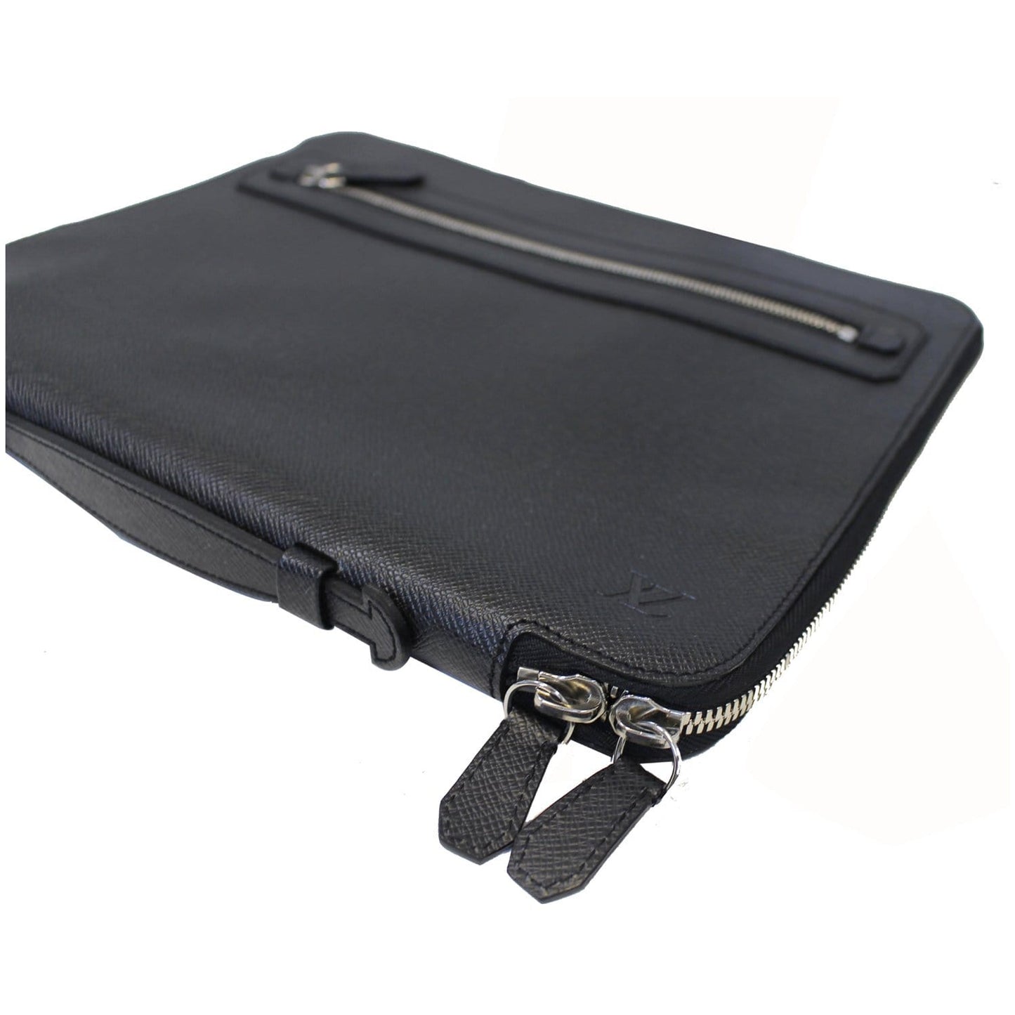 LOUIS VUITTON Vladimir Taiga Leather Document Clutch Bag Grey