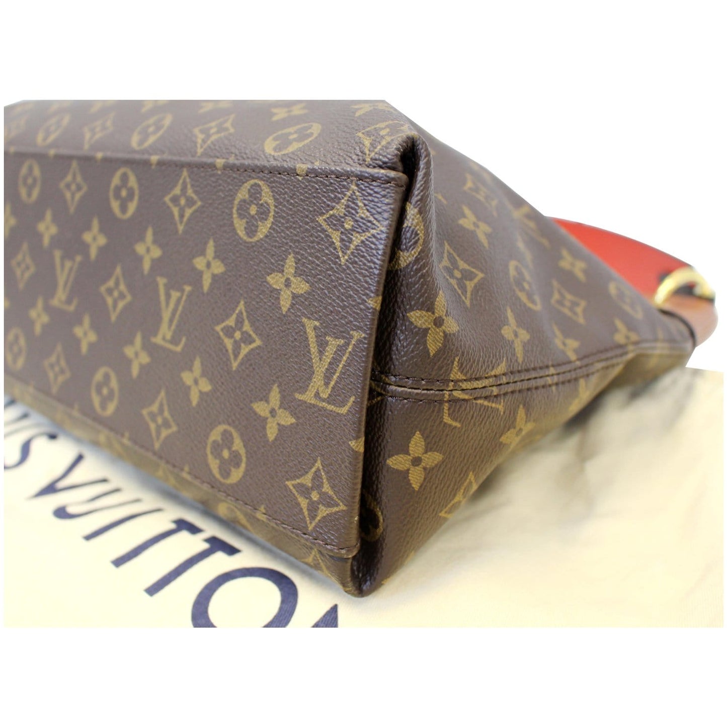LOUIS VUITTON Tuileries Monogram Canvas Hobo Bag Caramel