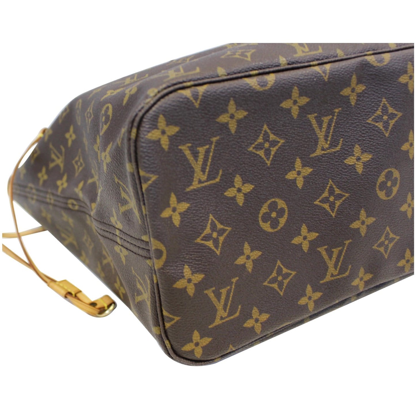 LOUIS VUITTON Neverfull MM Monogram Canvas Tote Shoulder Bag Brown