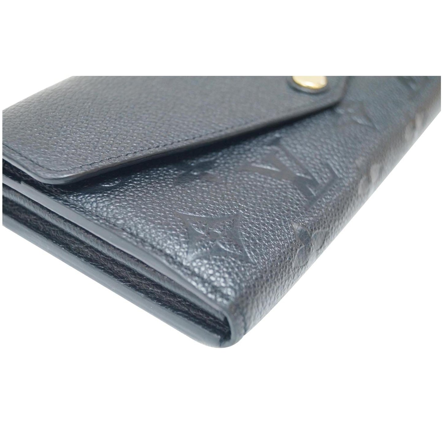 LOUIS VUITTON Sarah Empreinte Leather Wallet Black