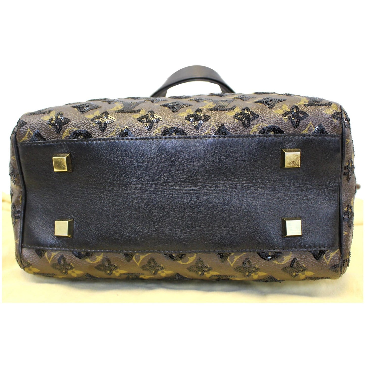 LOUIS VUITTON Eclipse Speedy 30 Sequin Monogram Canvas Satchel Bag Black