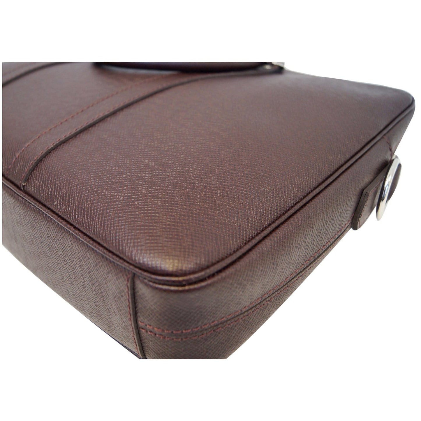 LOUIS VUITTON Porte-Documents Voyage PM Taiga Leather Briefcase Bag Brown