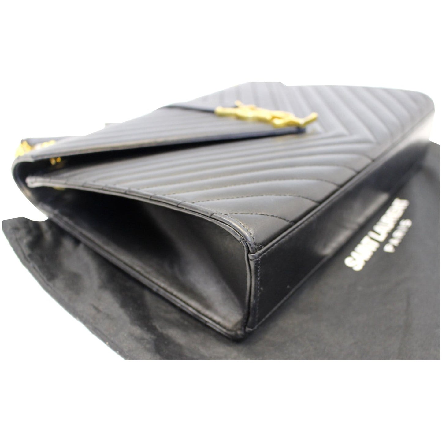 YVES Saint Laurent Large Envelope Chain Shoulder Bag Black