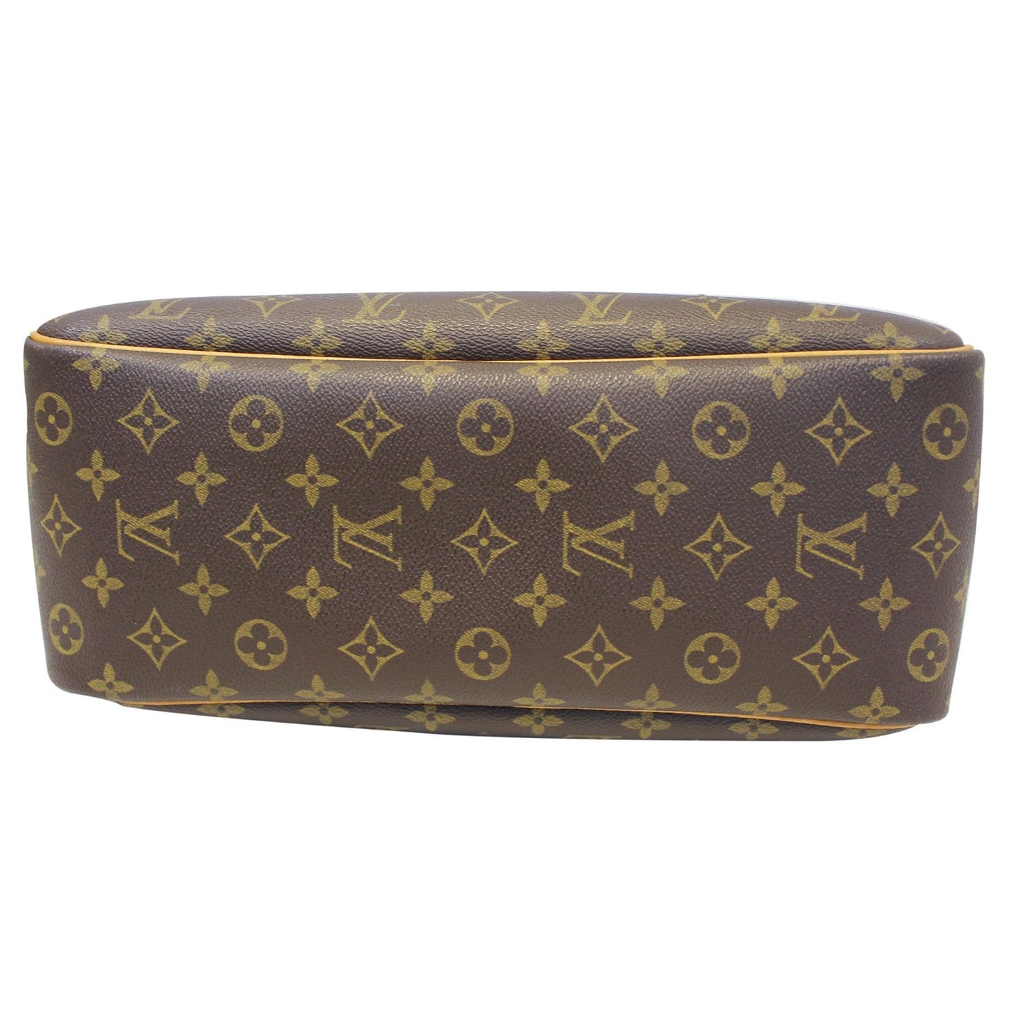 LOUIS VUITTON Deauville Monogram Canvas Boston Satchel Bag Brown