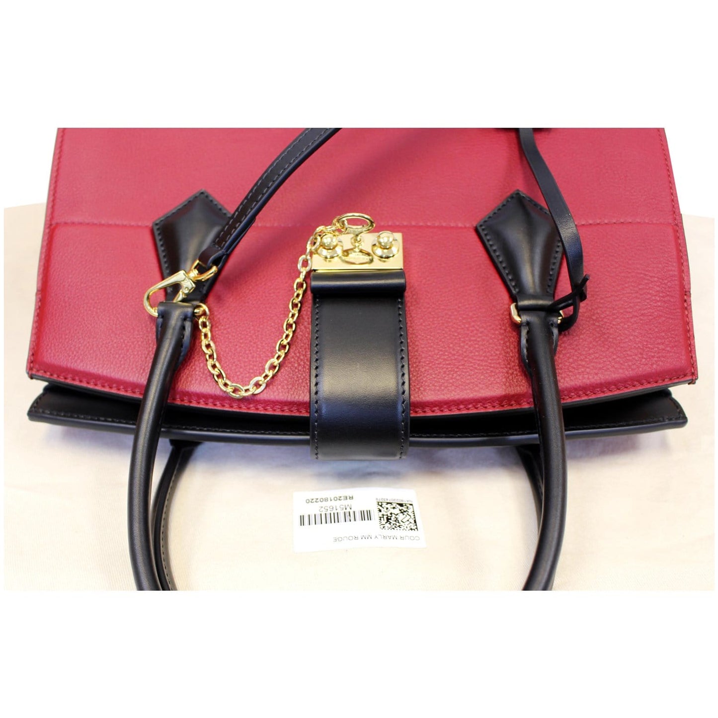 LOUIS VUITTON Cour Marly MM Calfskin Leather Shoulder Bag Rouge