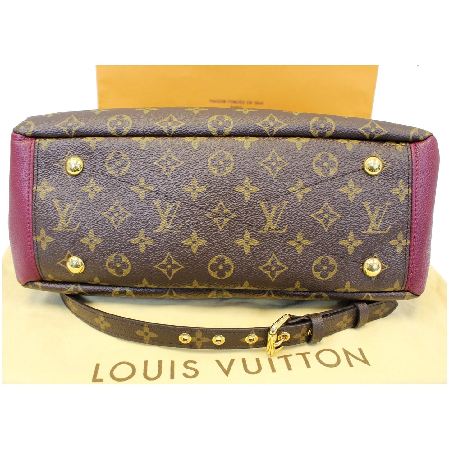 LOUIS VUITTON Pallas Monogram Canvas 2Way Shoulder Bag Brown