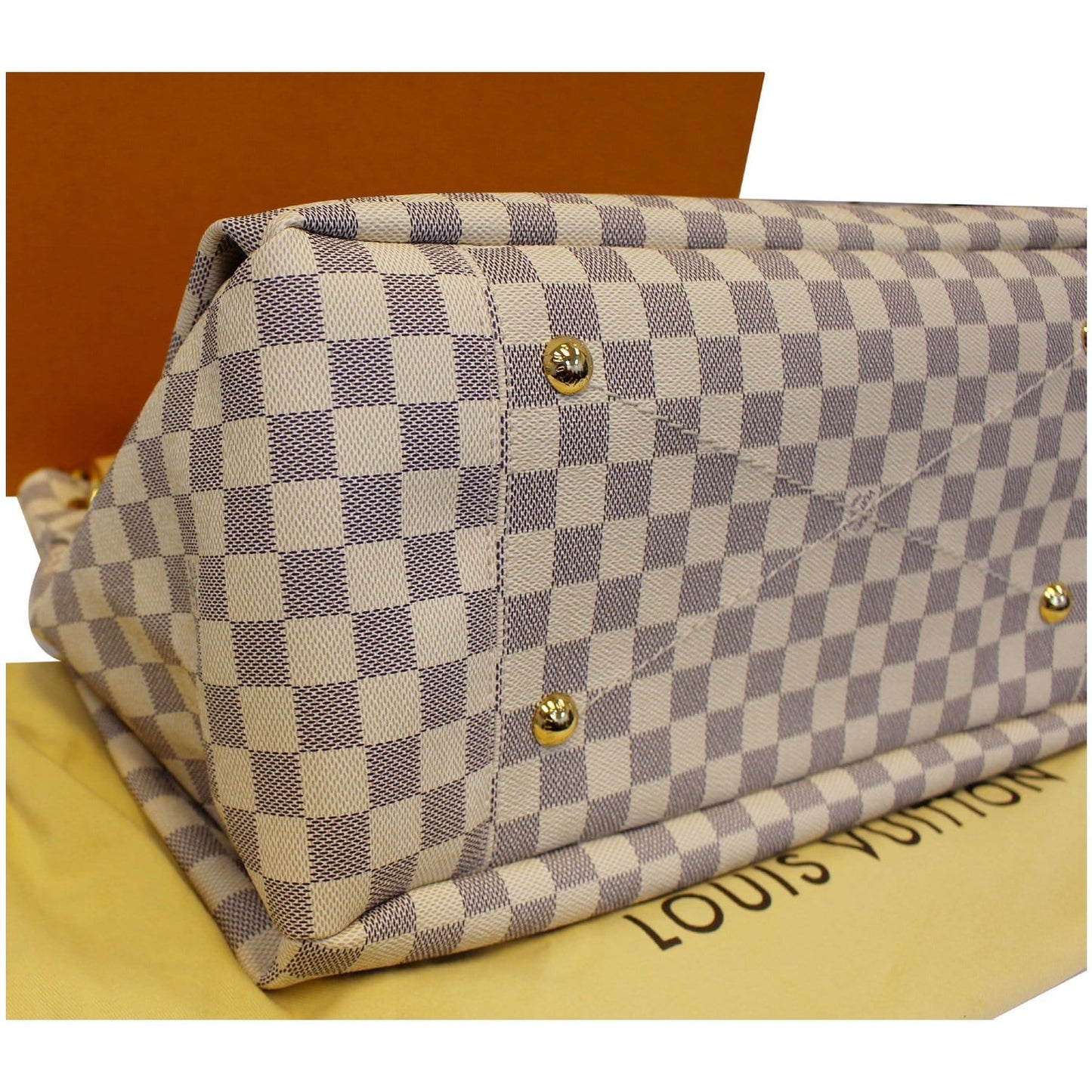 LOUIS VUITTON Artsy MM Damier Azur Shoulder Bag White