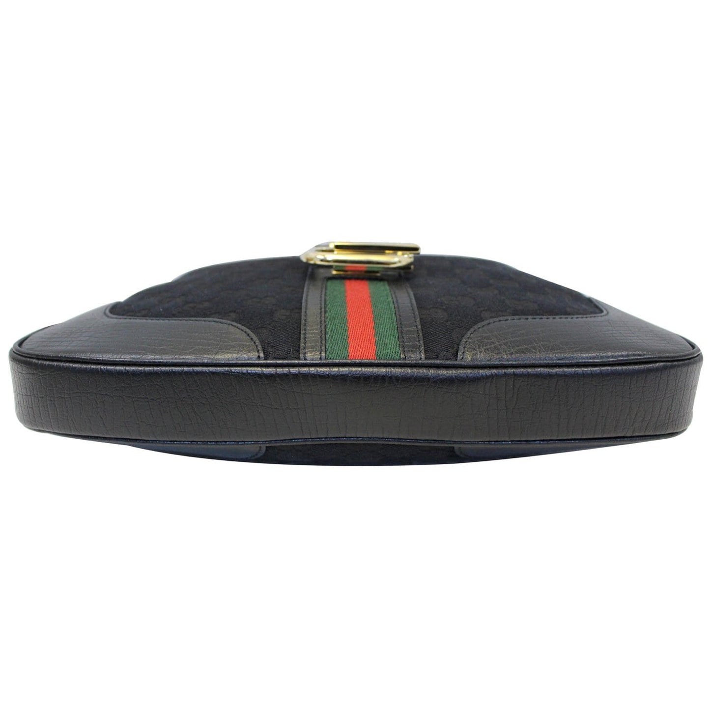 GUCCI GG Canvas Web Hobo Bag Black 130779