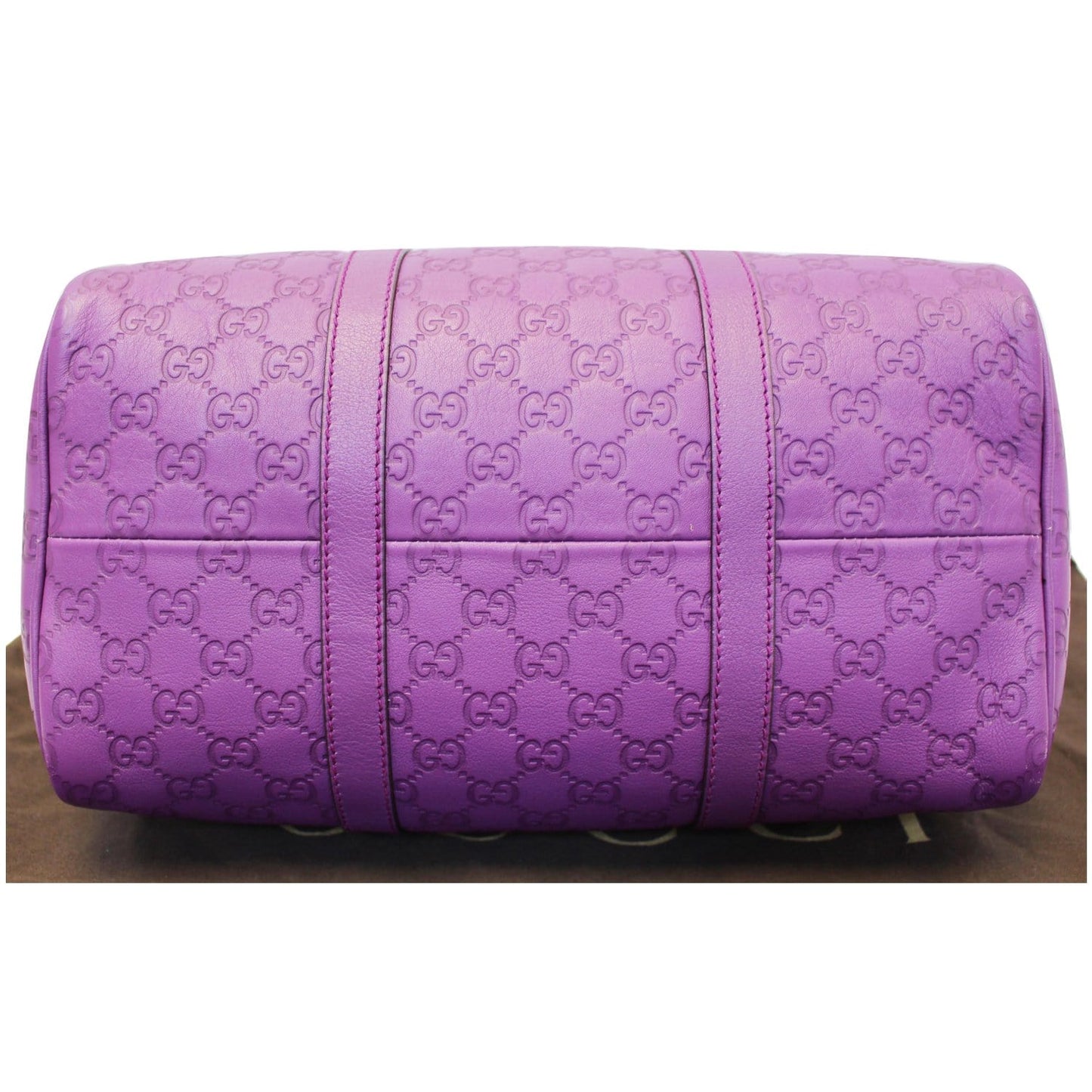GUCCI Medium Joy Guccissima Leather Boston Bag Purple 265697