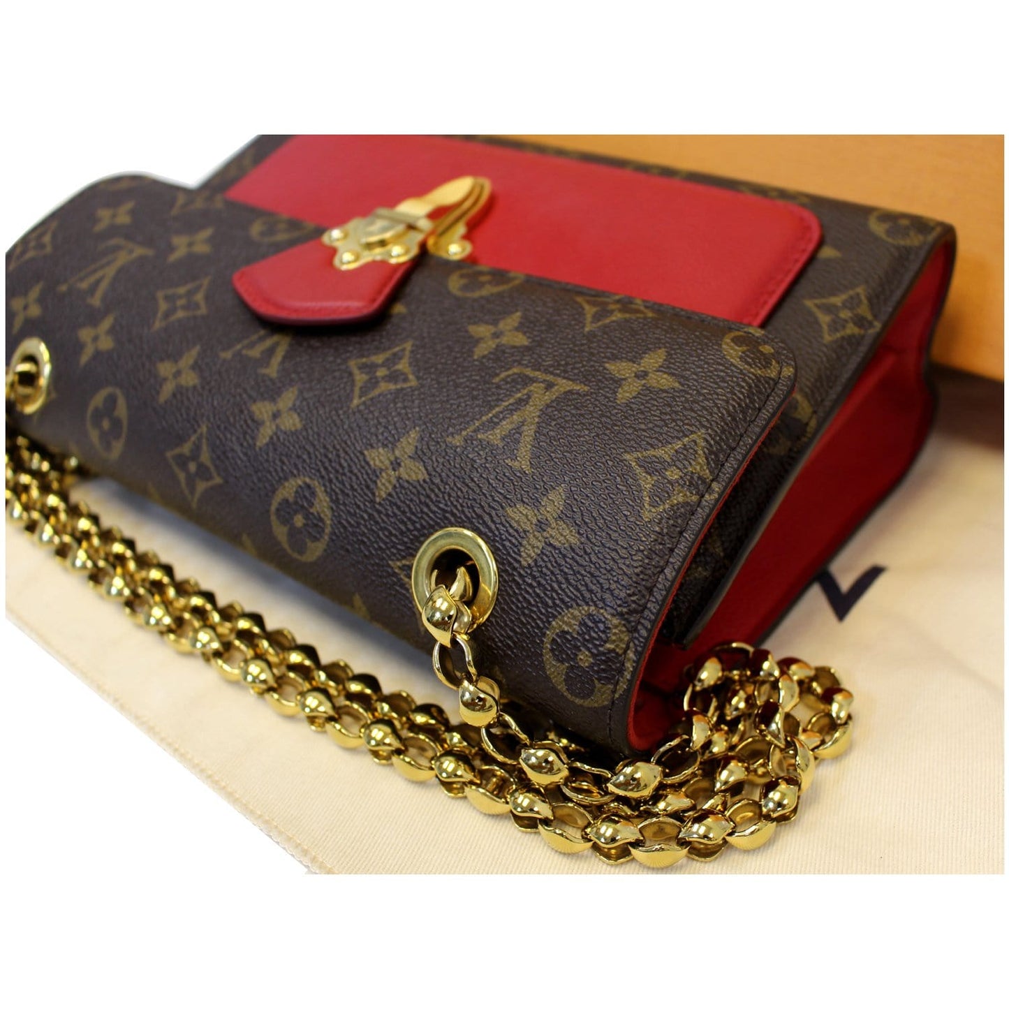 LOUIS VUITTON Victoire Monogram Canvas Shoulder Crossbody Bag Brown/Cerise