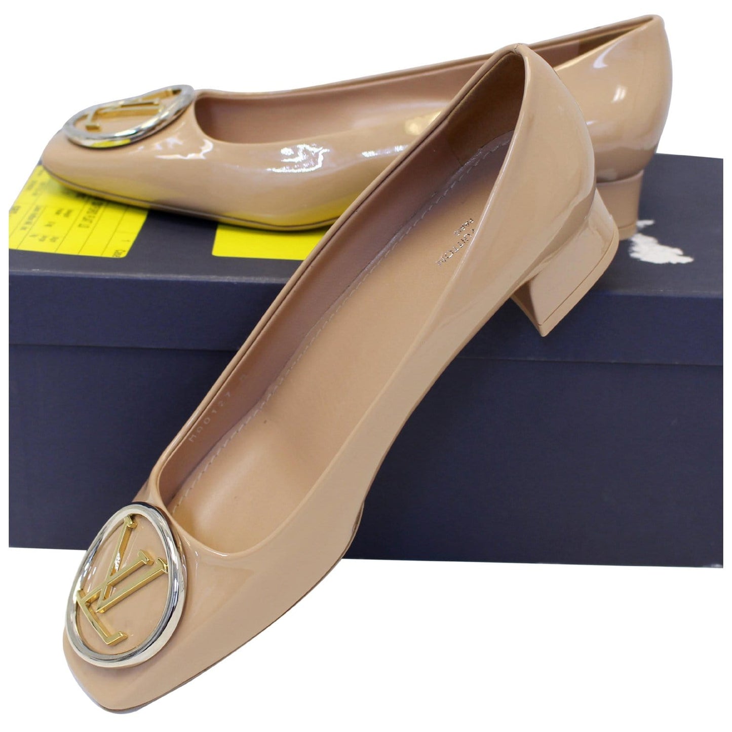 LOUIS VUITTON Madeleine Ballerina Patent Leather Pumps Blush  US 9