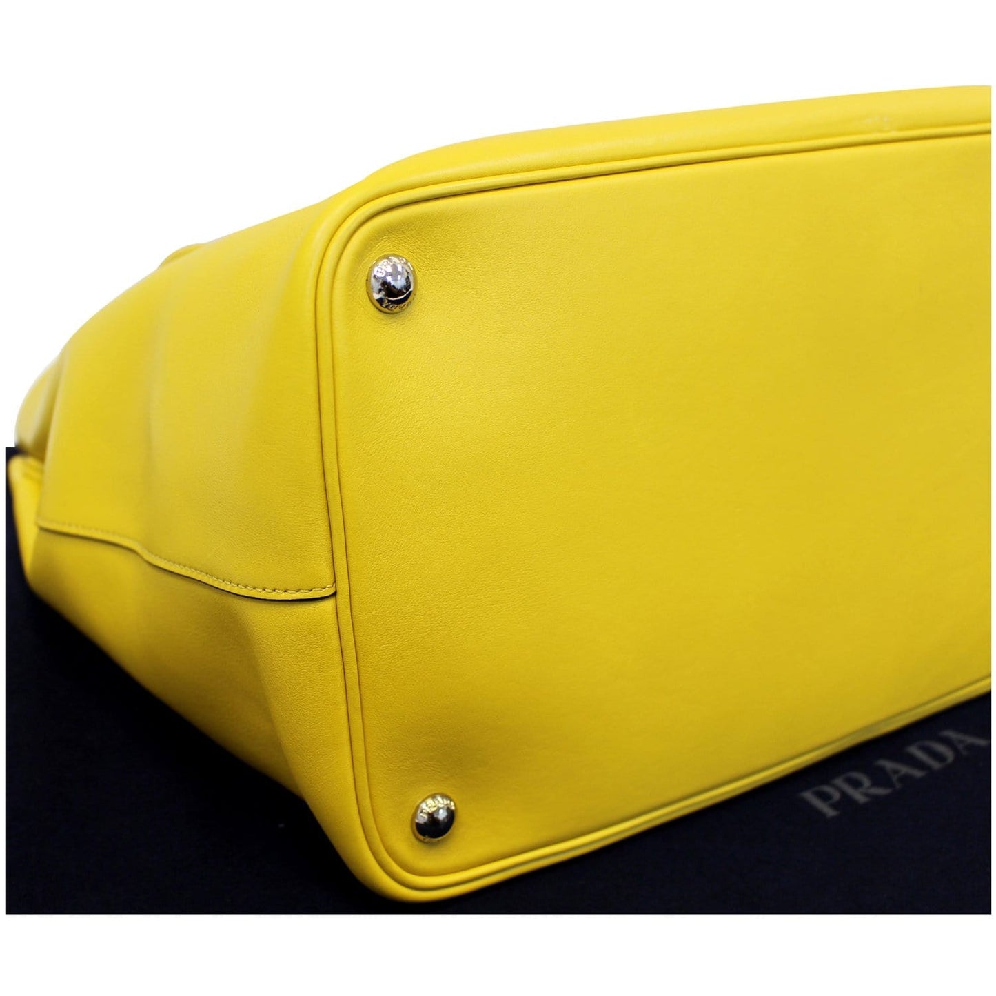 PRADA City Calf Buckle Tote Bag Yellow - Last Call