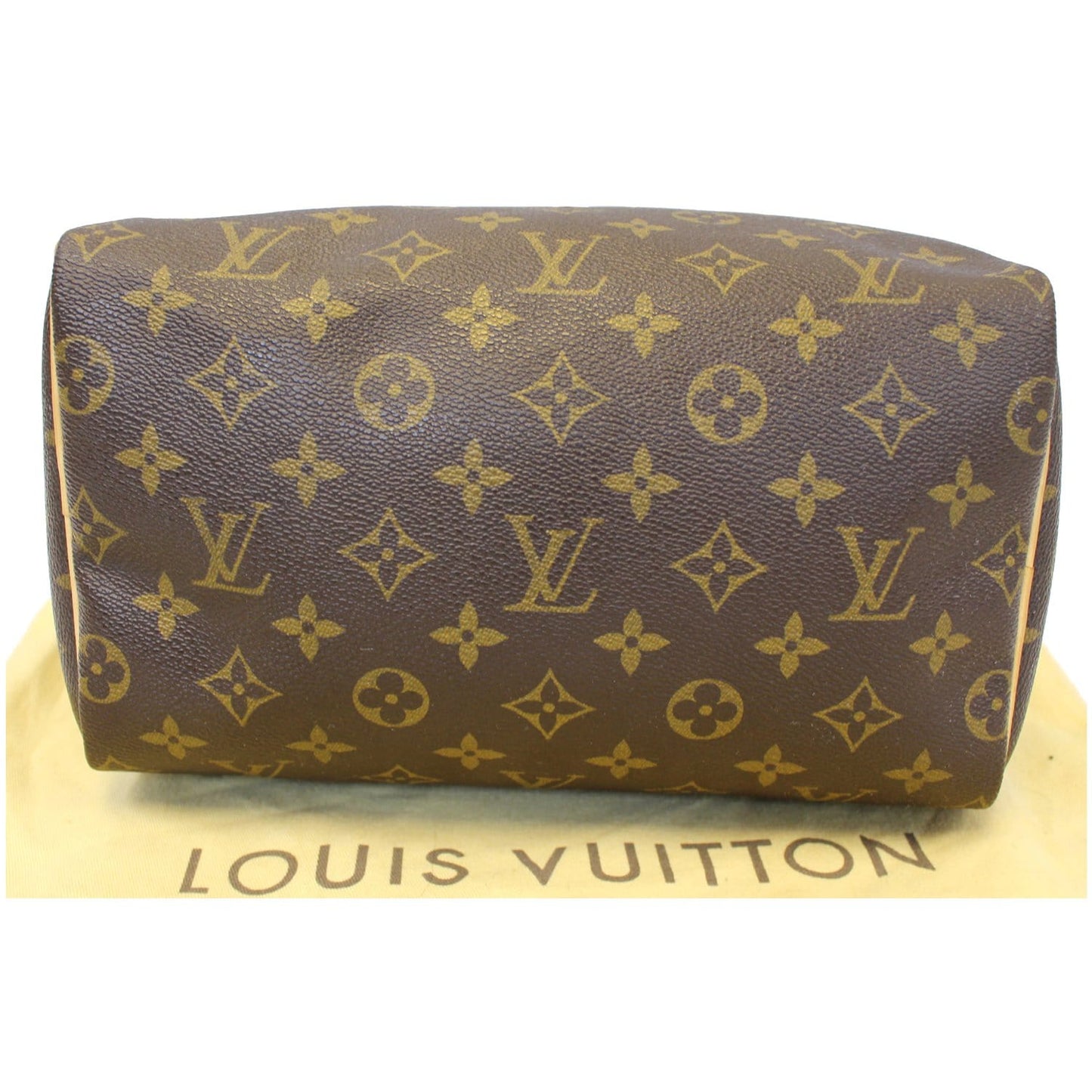 LOUIS VUITTON Speedy 25 Monogram Canvas Satchel Bag Brown
