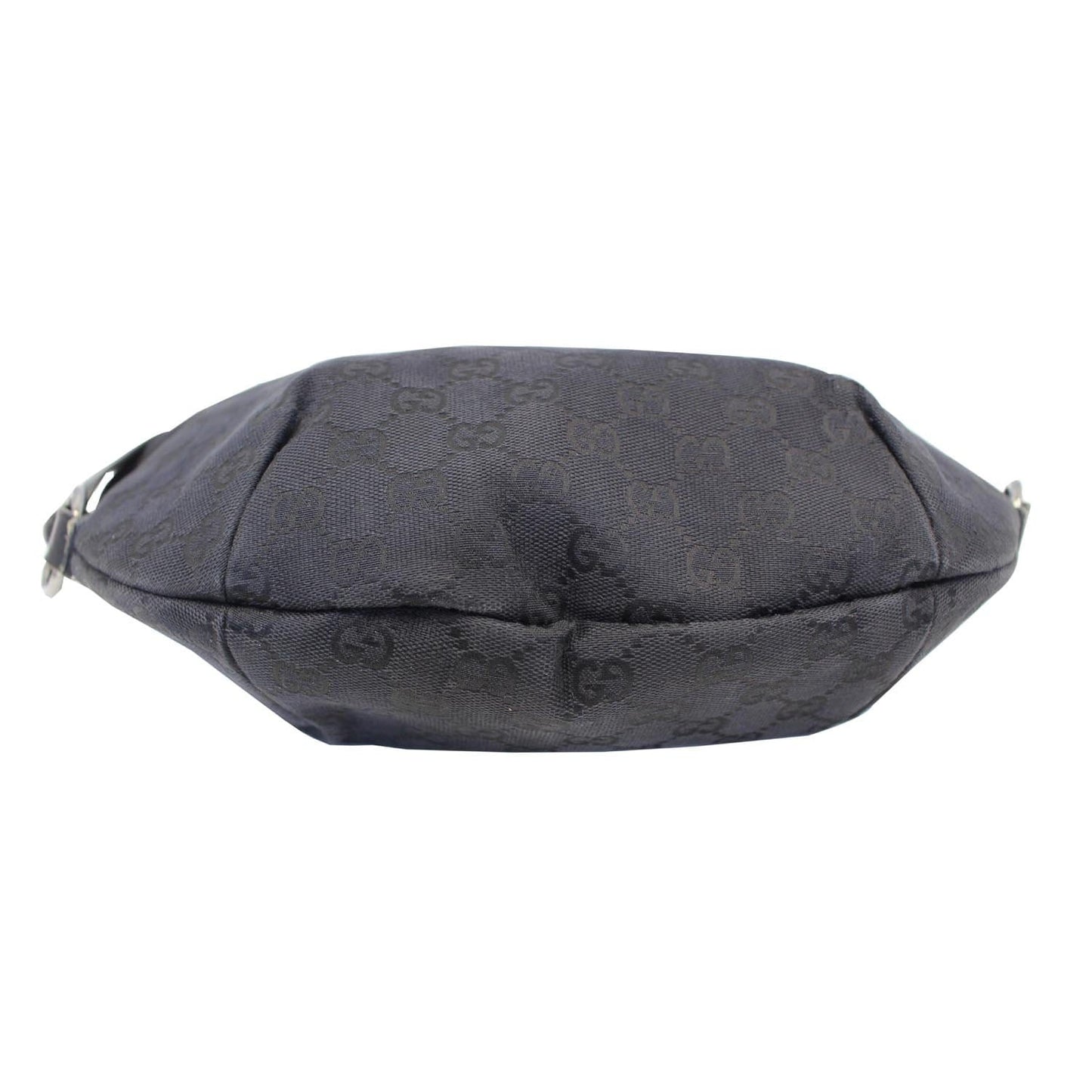 GUCCI GG Canvas Half Moon Hobo Bag Black