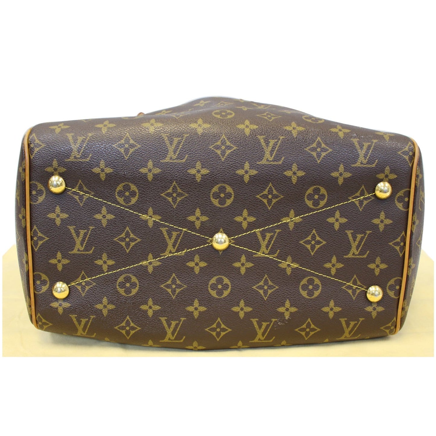 LOUIS VUITTON Tivoli GM Monogram Canvas Shoulder Satchel Bag Brown