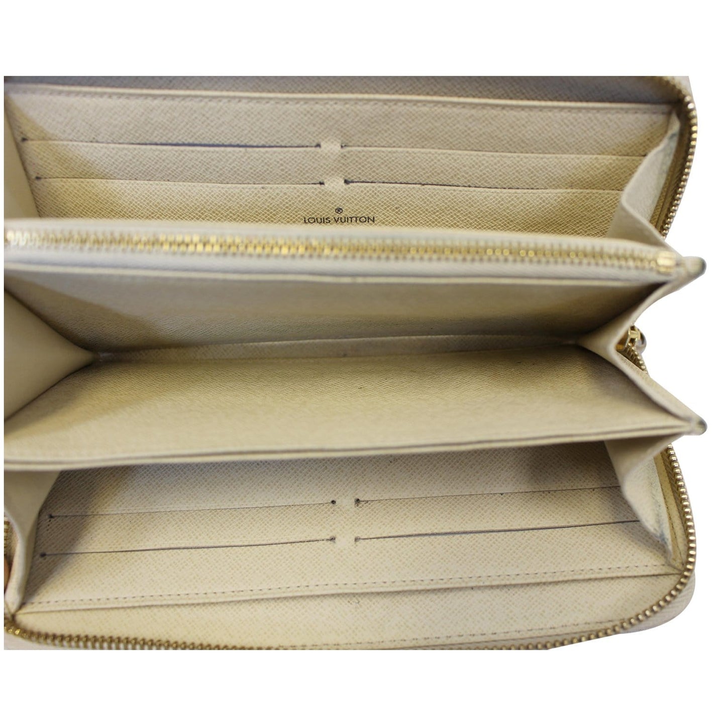 LOUIS VUITTON Zippy Damier Azur Long Wallet White