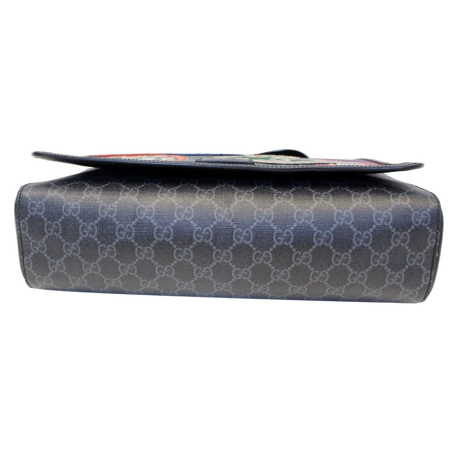 GUCCI  Night Courrier GG Supreme Flap Messenger Bag Black/Grey 474138