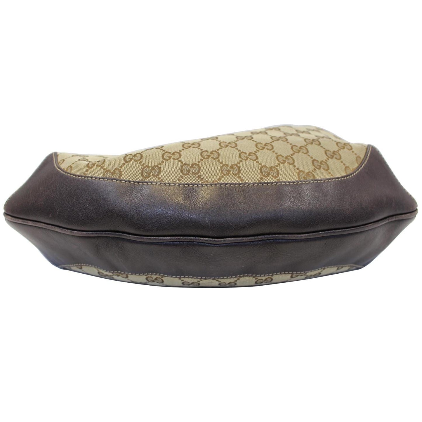 GUCCI GG Canvas Peggy Medium Bamboo Top Handle Bag Brown