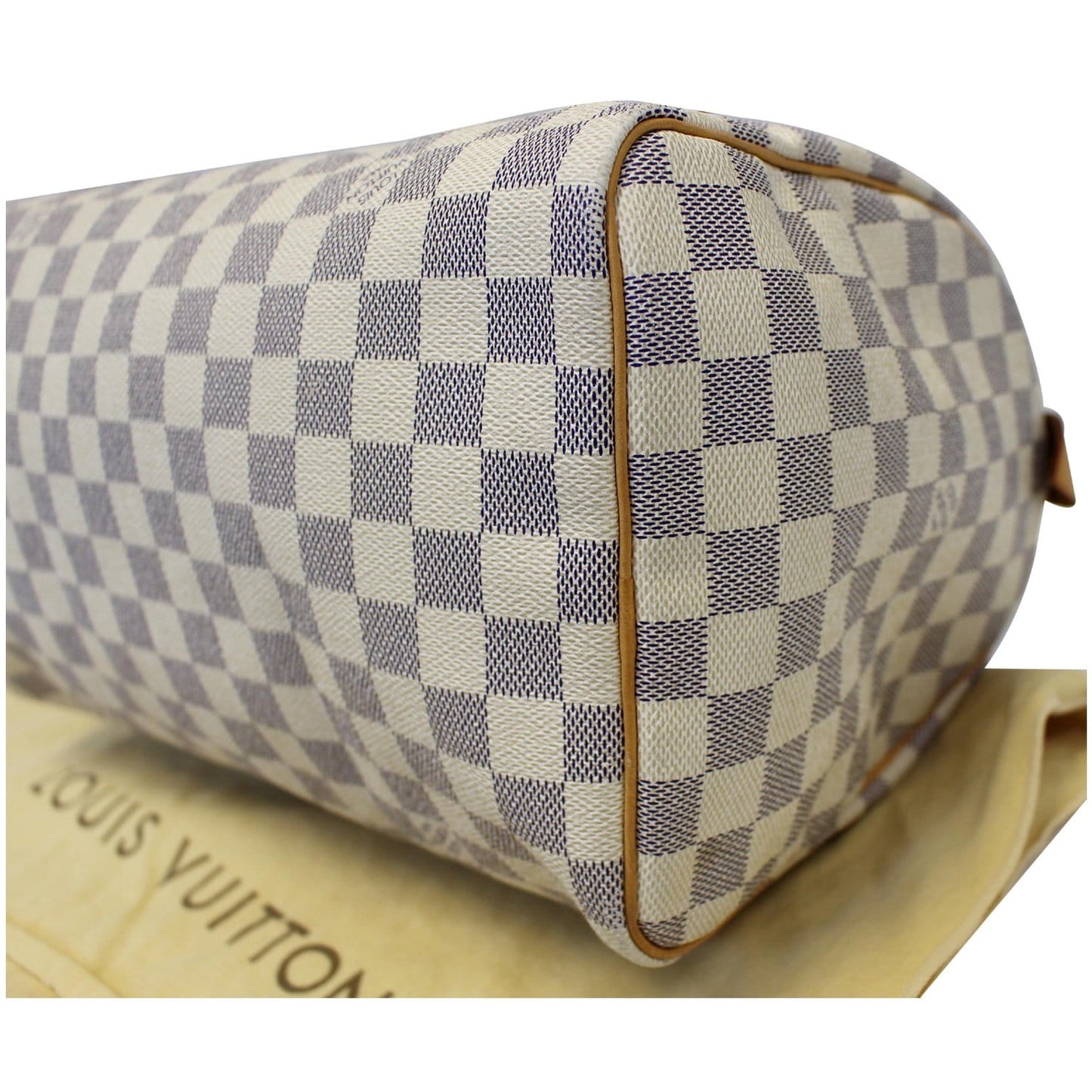 Louis Vuitton Speedy 30 Damier Azur Satchel Bag White