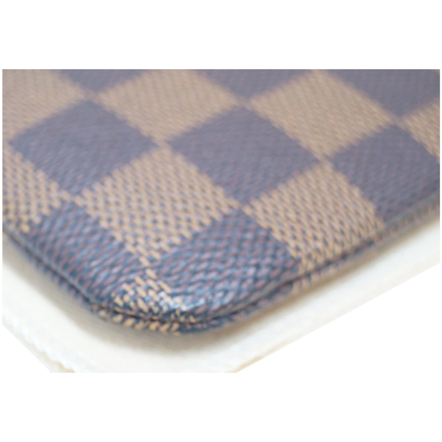LOUIS VUITTON Key Coin Pouch Damier Ebene Brown