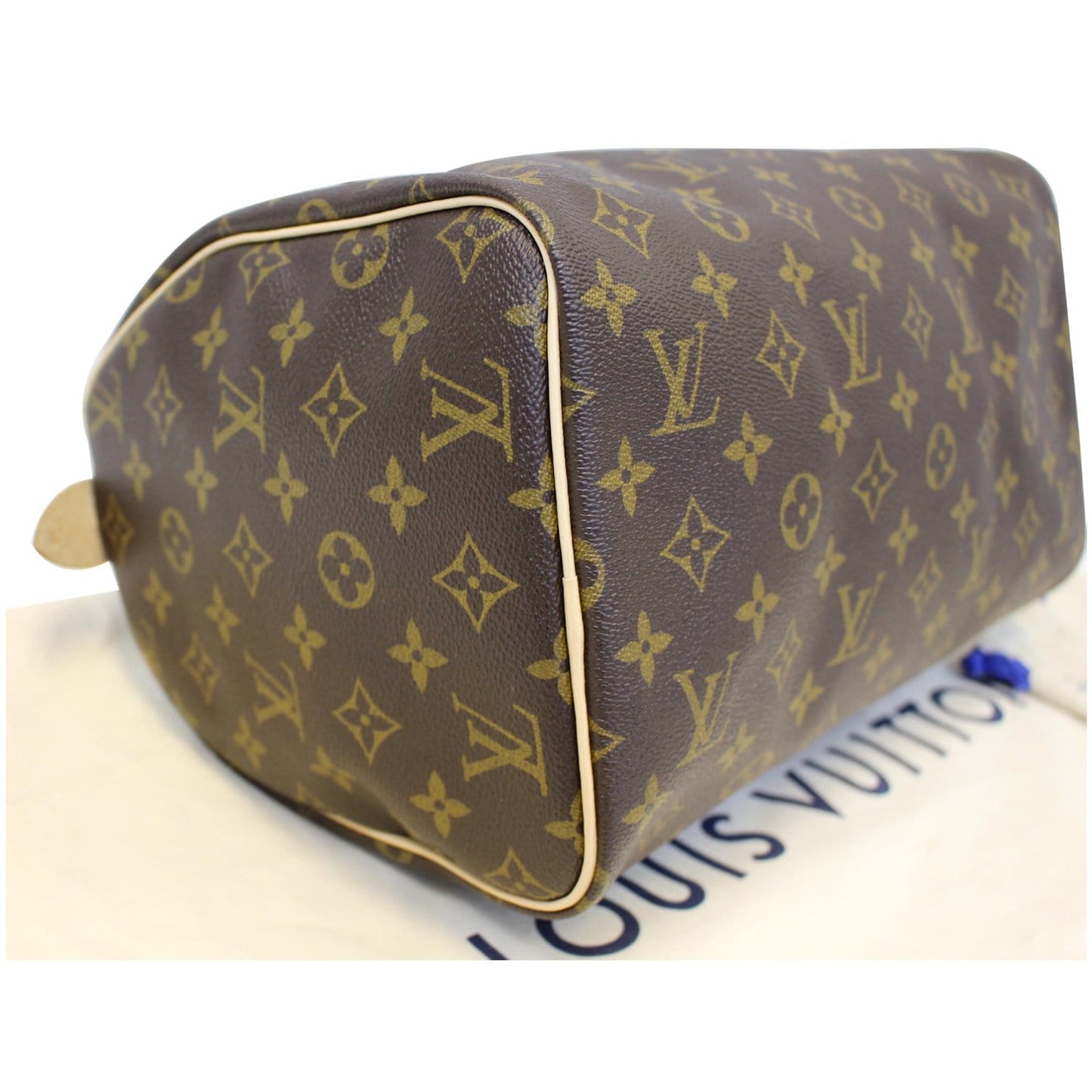 LOUIS VUITTON Speedy 30 Monogram Canvas Satchel Handbag Brown