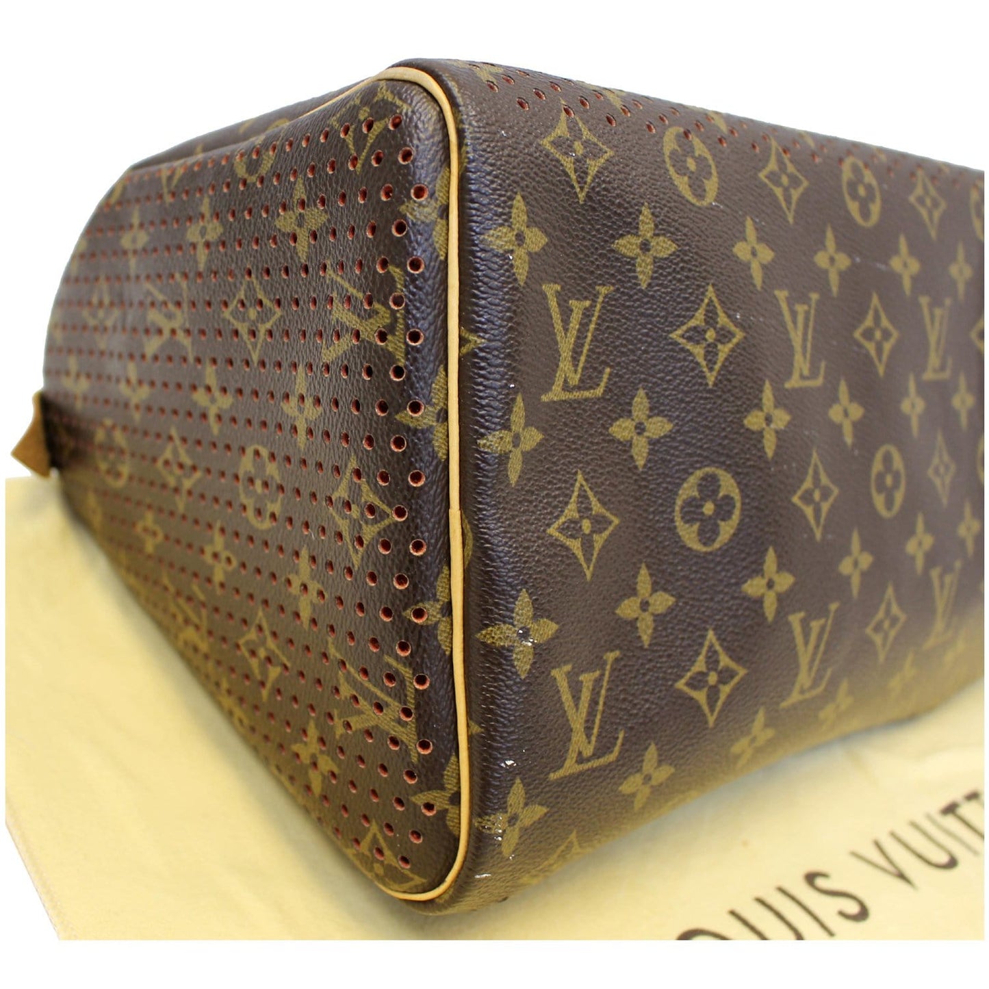 Louis Vuitton Speedy 30 Monogram Perforated Satchel Bag Orange