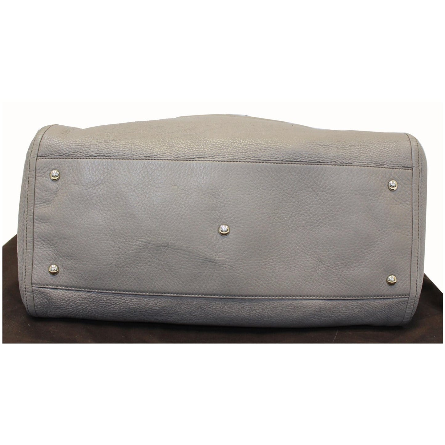 GUCCI Soho Pebbled Leather Large Tote Shoulder Bag Taupe