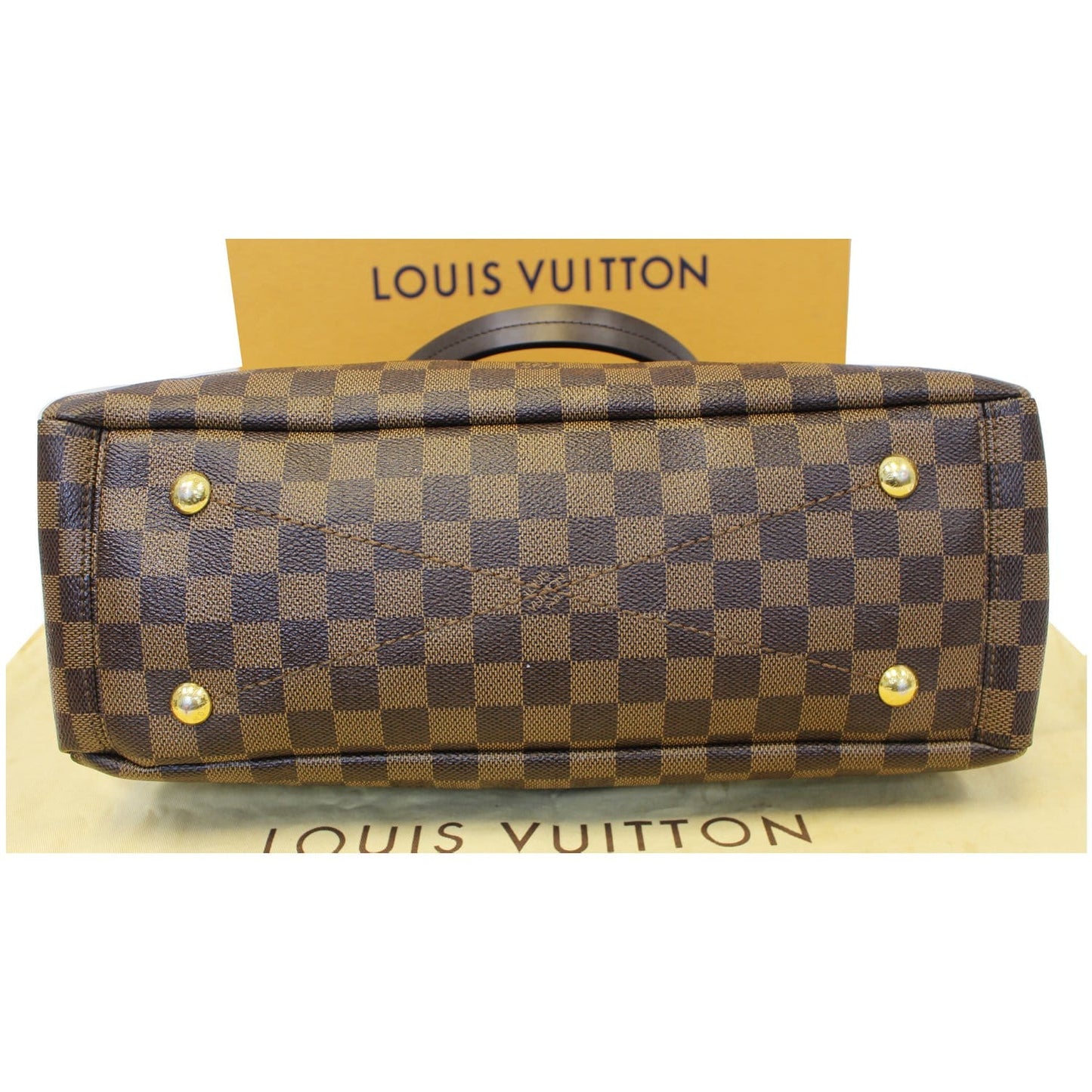 LOUIS VUITTON Lymington Damier Ebene Shoulder Handbag Brown