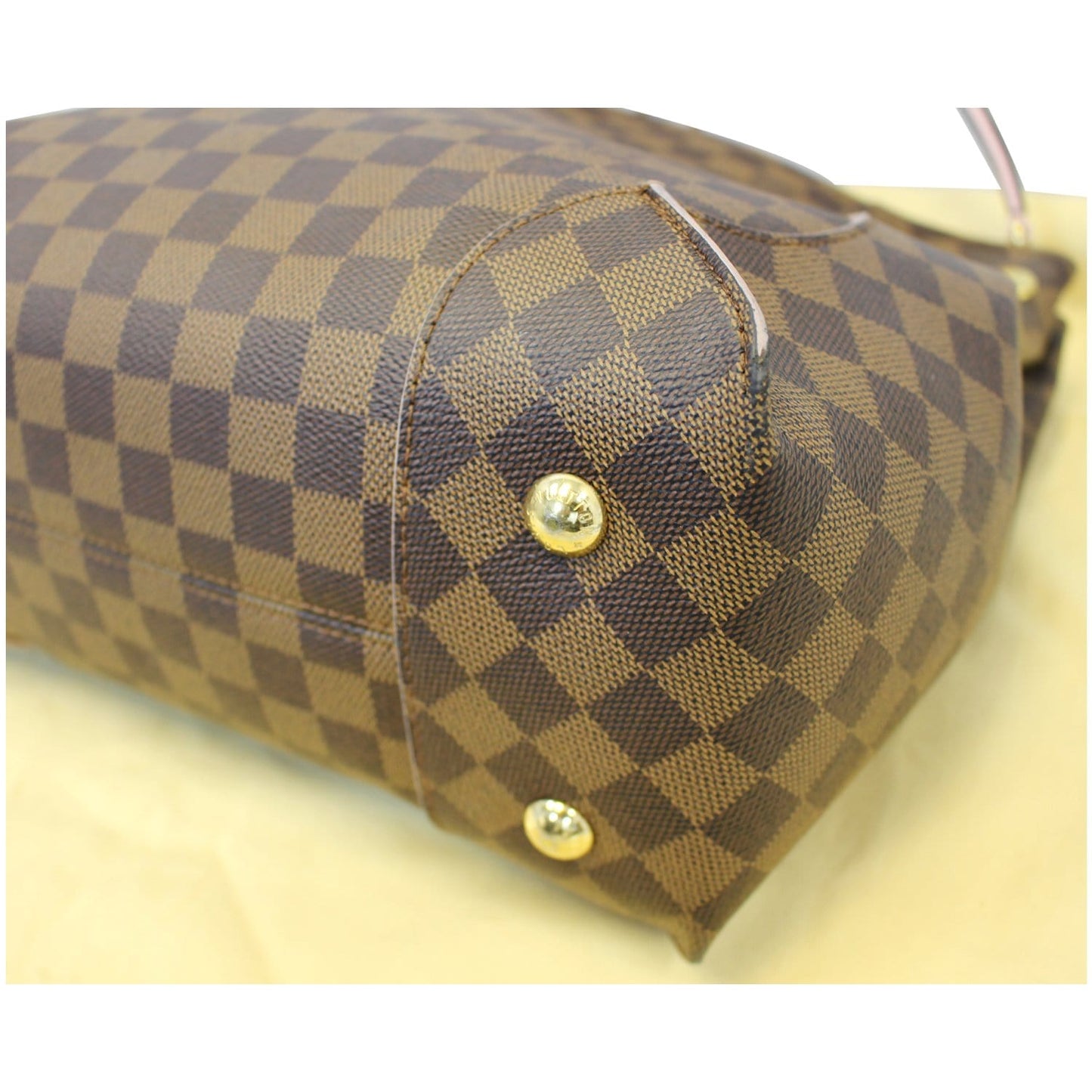 LOUIS VUITTON Caissa Damier Ebene Rose Ballerine Hobo Bag
