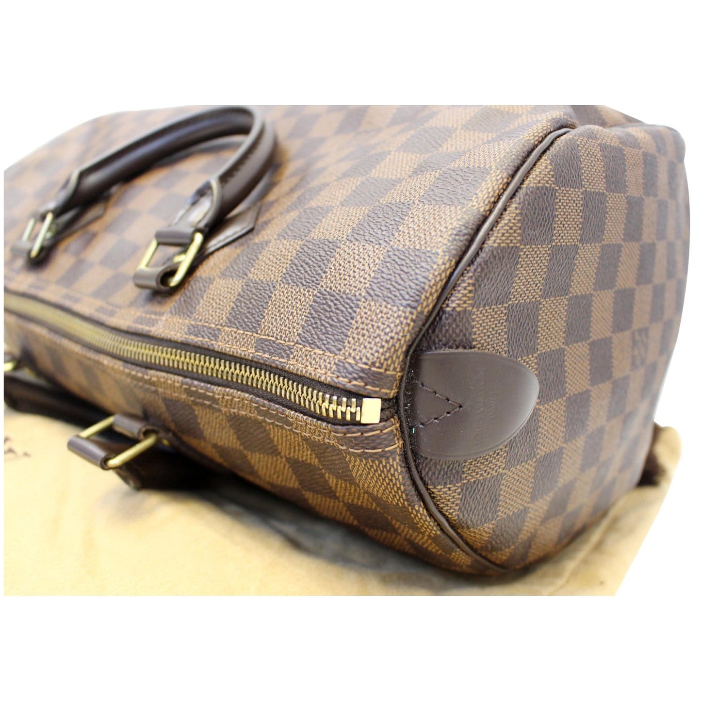 LOUIS VUITTON Speedy 30 Damier Ebene Satchel Bag Brown