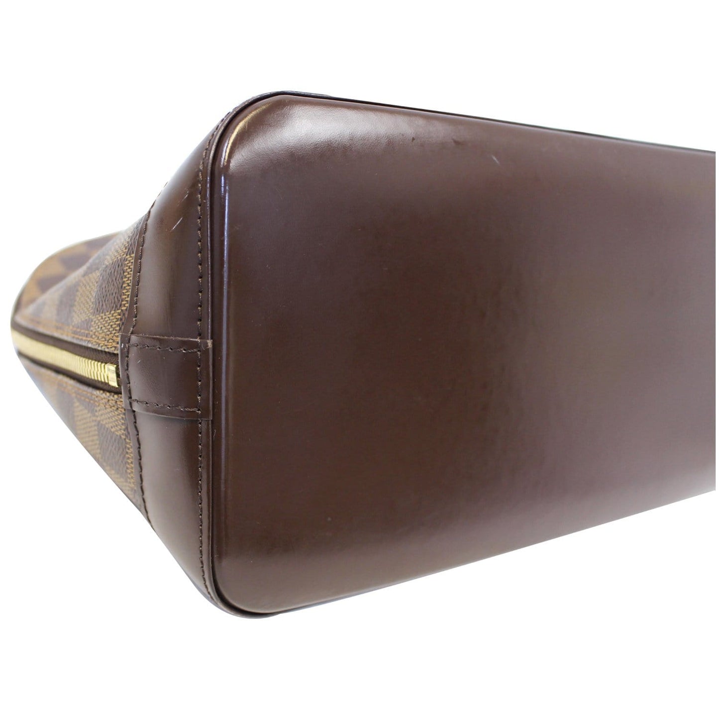 Louis Vuitton Alma PM Damier Ebene Satchel Bag Brown