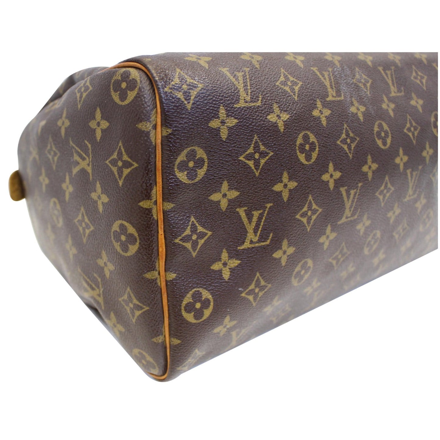 LOUIS VUITTON Speedy 35 Monogram Canvas Satchel Handbag Brown