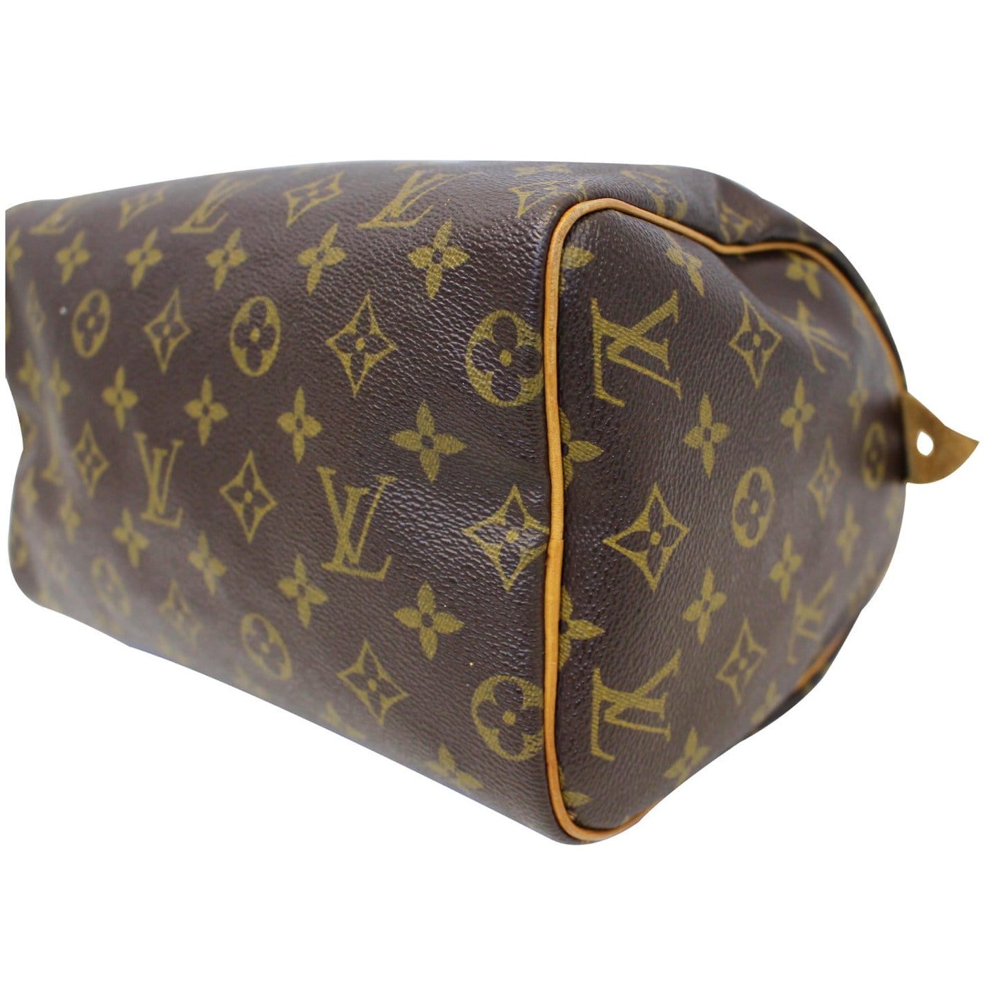 LOUIS VUITTON Speedy 25 Monogram Canvas Satchel Bag Brown
