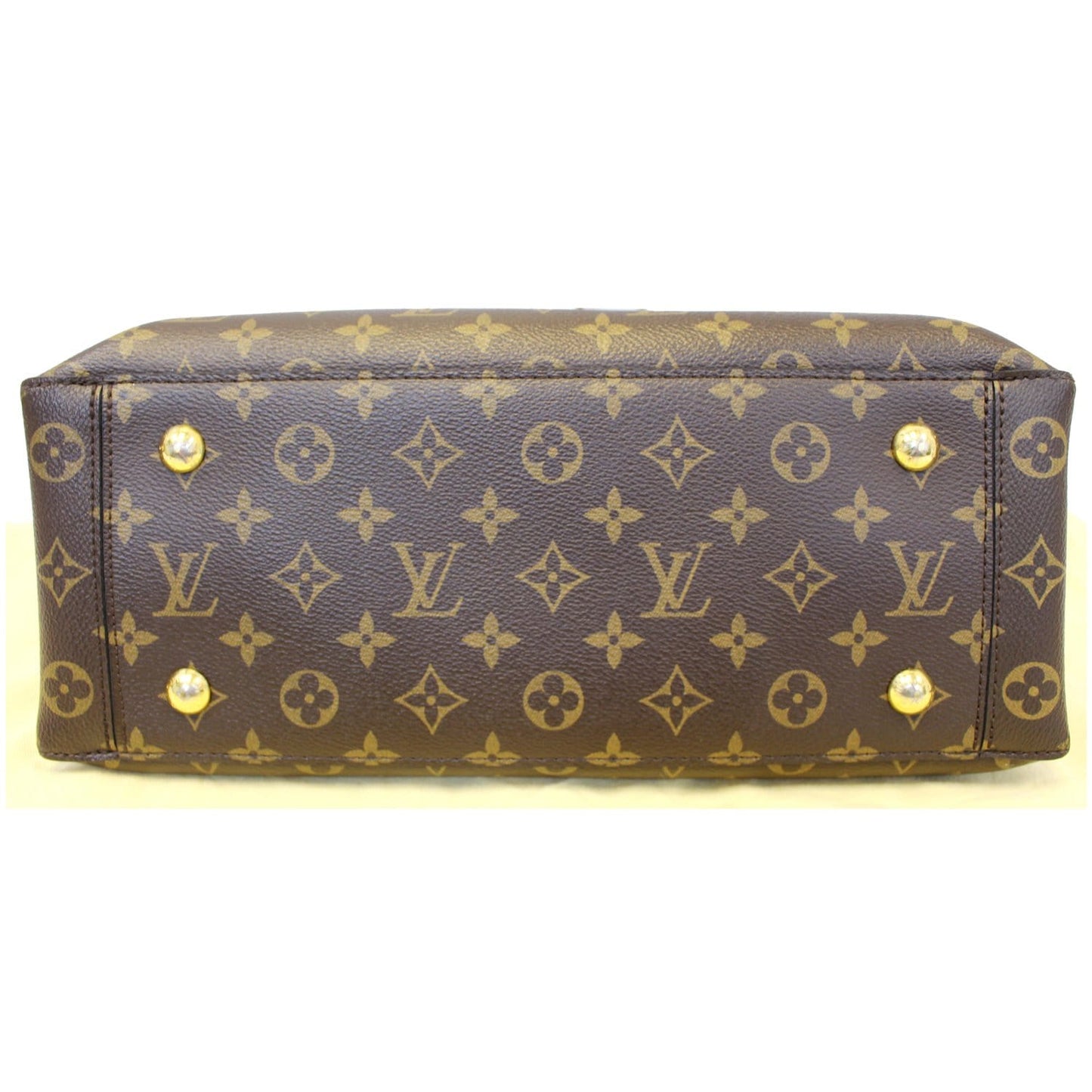LOUIS VUITTON Flower Monogram Canvas Tote Bag Brown