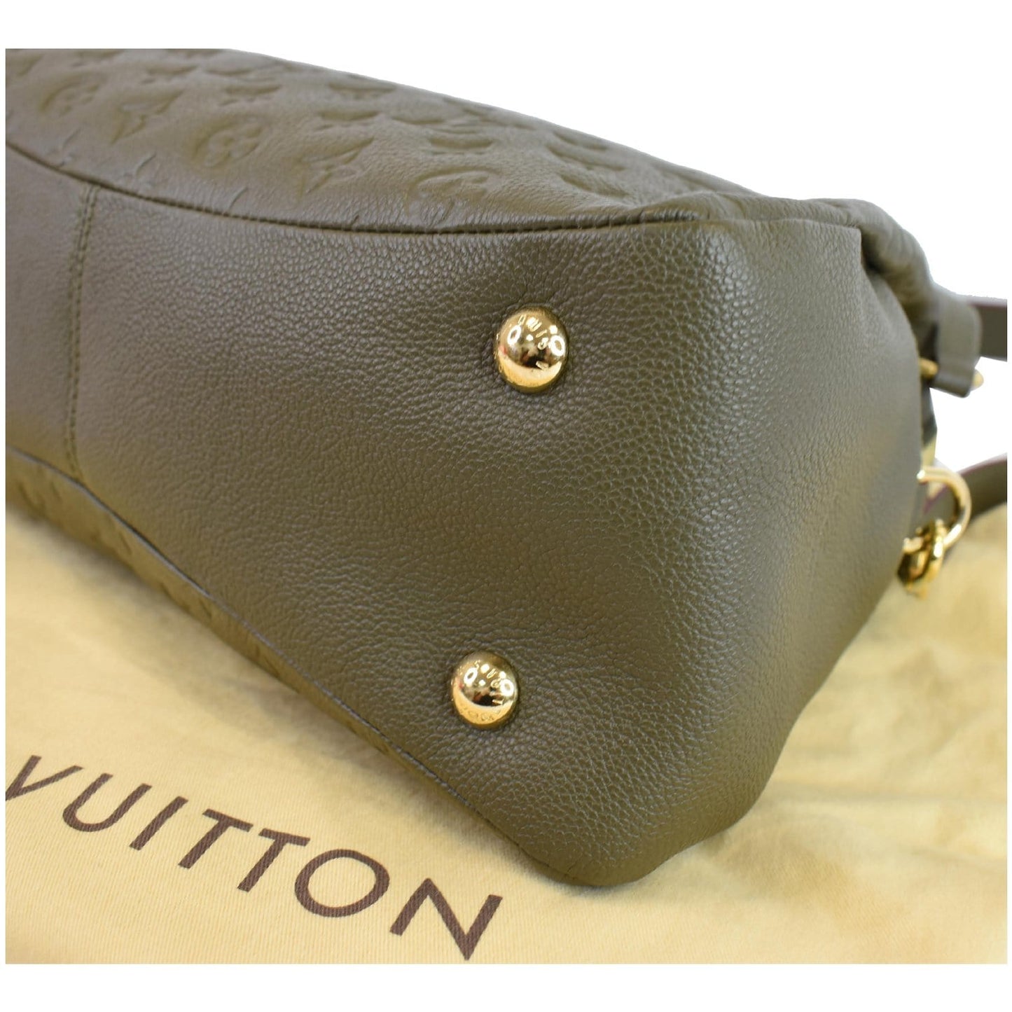 LOUIS VUITTON Ponthieu PM Empreinte Leather Shoulder Bag Olive