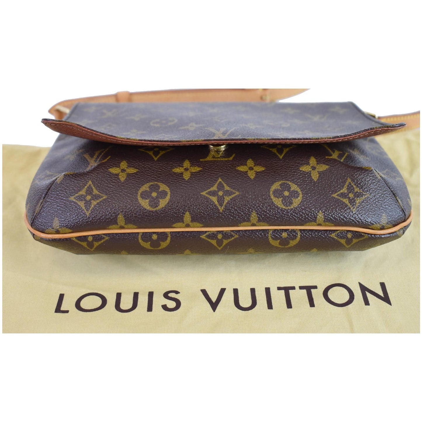 LOUIS VUITTON Musette Tango Monogram Canvas Shoulder Bag Brown