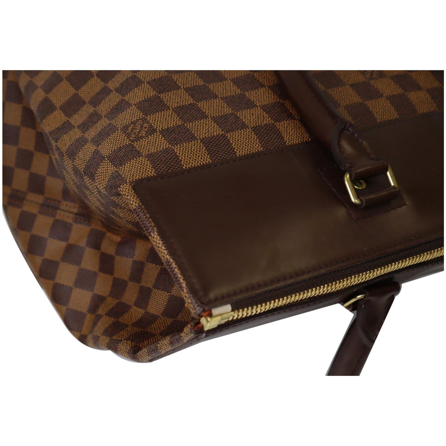 LOUIS VUITTON Greenwich PM Damier Ebene Travel Tote Bag Brown