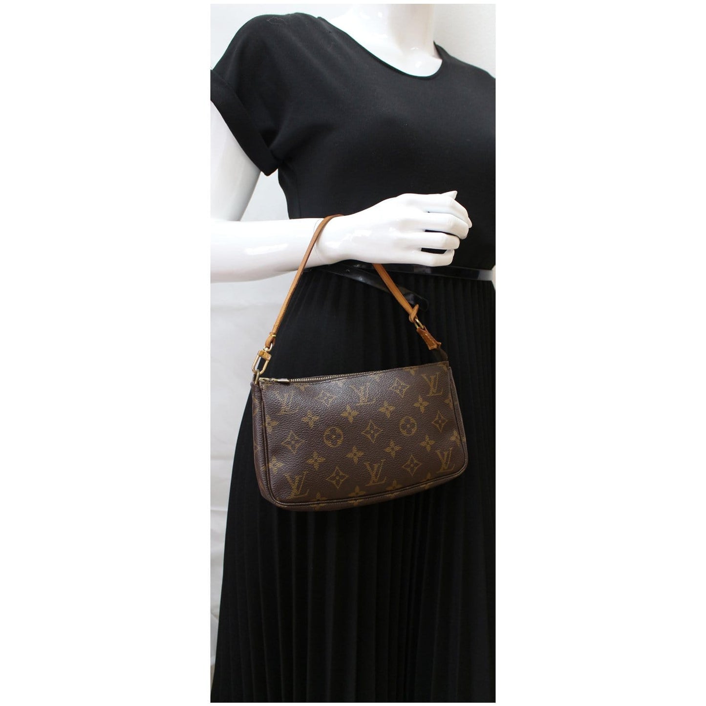 LOUIS VUITTON Pochette Accessoires Monogram Canvas Pouch  Brown