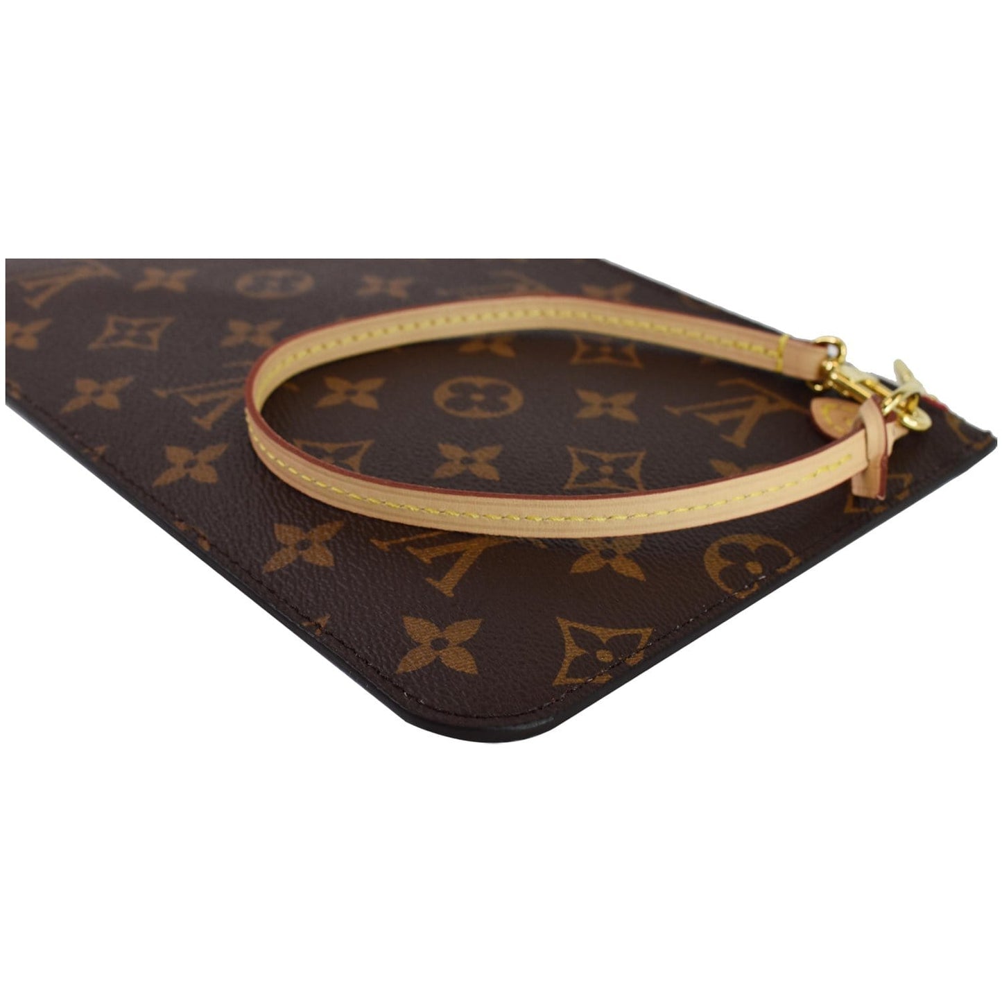 LOUIS VUITTON Pochette Wristlet Pouch Monogram Canvas Neverfull MM Brown