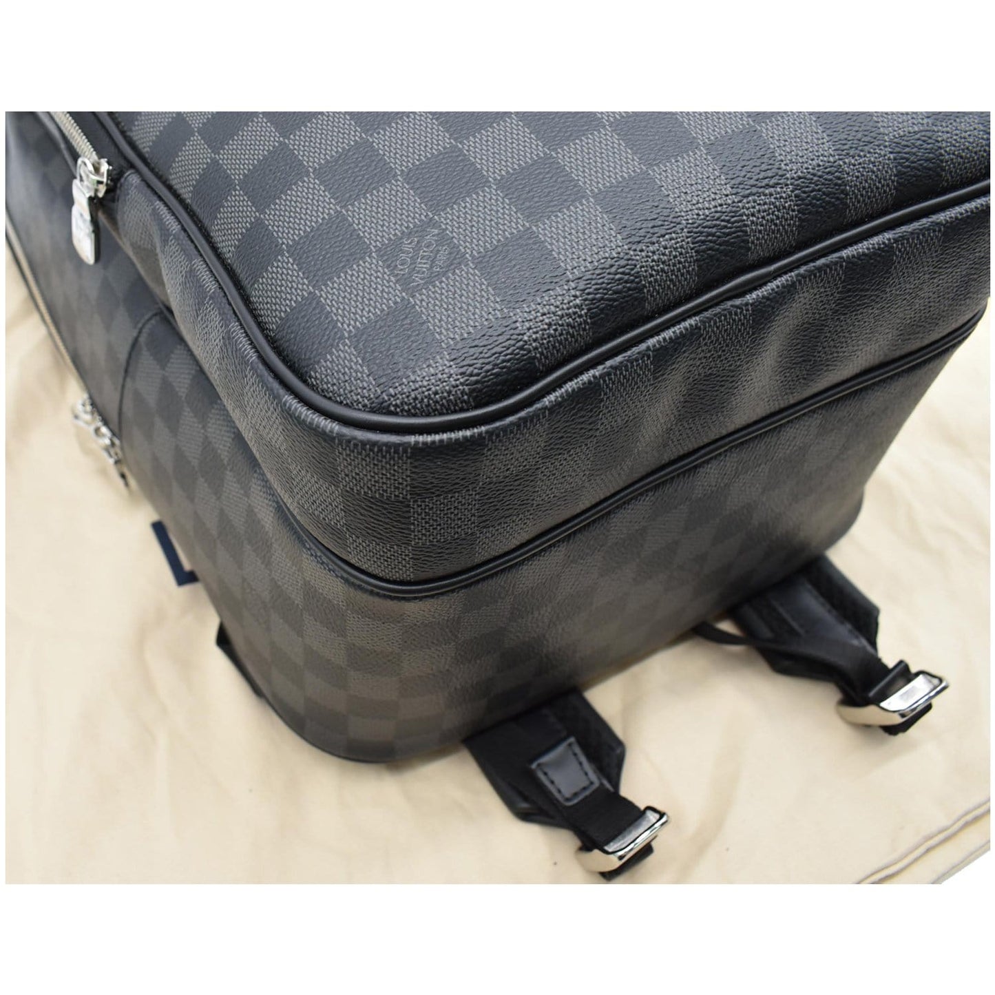 LOUIS VUITTON Michael Damier Graphite Canvas Backpack Bag Black