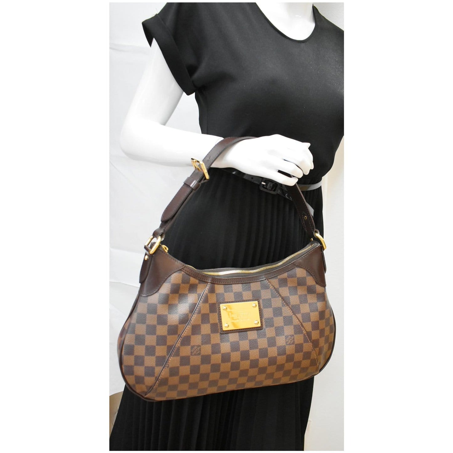 LOUIS VUITTON Thames GM Damier Ebene Shoulder Bag Brown