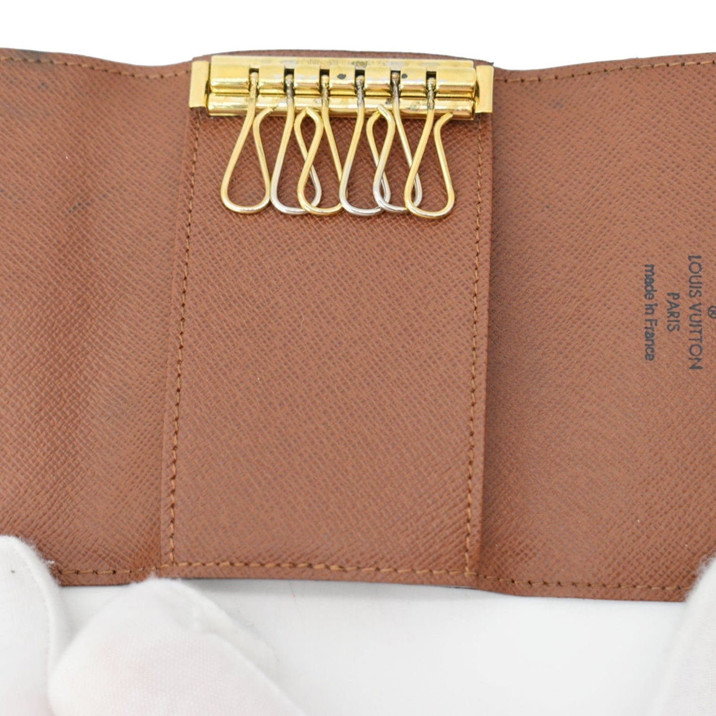LOUIS VUITTON Monogram Canvas 6 Key Holder Brown