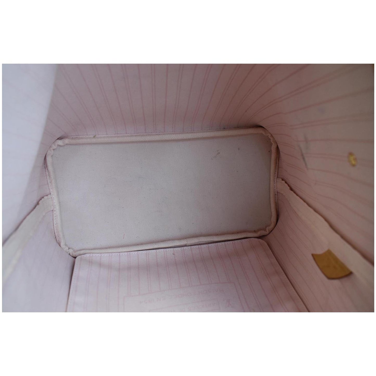 LOUIS VUITTON Neverfull MM Damier Azur Tote Bag White